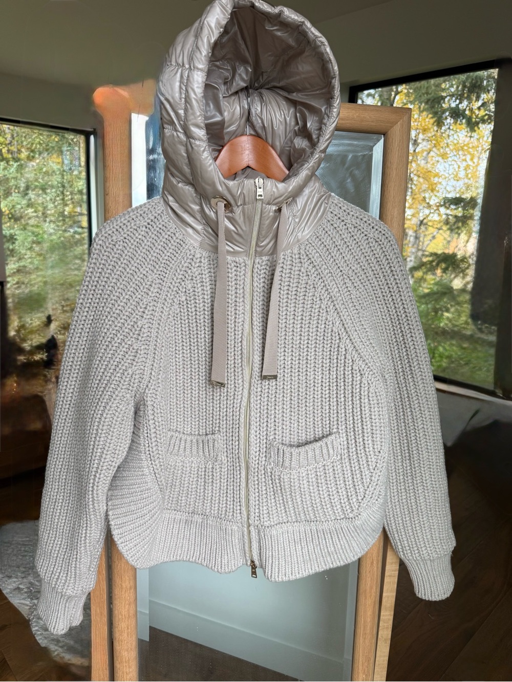 Herno Wool and Nylon/Down double zip jacket with hood